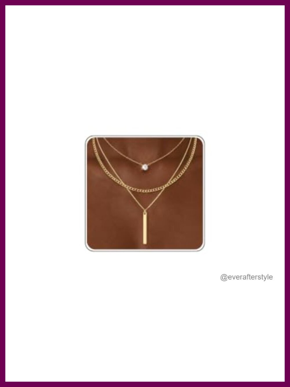 14K Gold Plated Layered Necklace Set for Women, Dainty North Star Cross Bar
